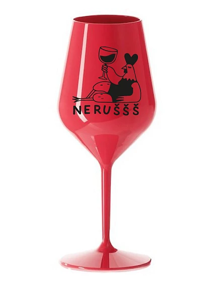 NERUŠŠŠ - červená nerozbitná sklenice na víno 470 ml NERUŠŠŠ - červená nerozbitná sklenice na víno 470 ml