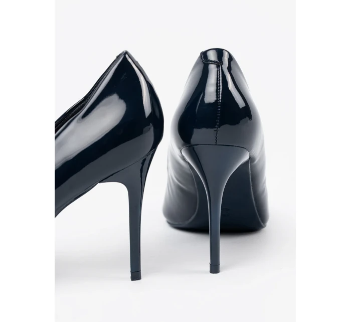 Praktické tmavě modré  lodičky dámské na jehlovém podpatku