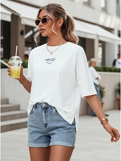 Dámské bílé tričko HELLO FashionStreet RY2545
