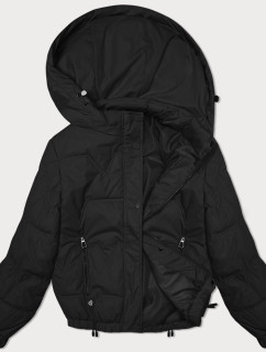 Černá prošívaná bunda s odepínací kapucí Miss TiTi (2482)