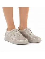 Dámské kožené polobotky na zlaté platformě model 22021909 - VINCEZA