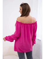 Španělská halenka s ozdobnými rukávy fuchsie Španělská halenka s ozdobnými rukávy fuchsie