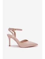 Lakované lodičky s patou béžové model 21788272 - Boto