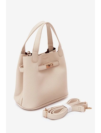 Kabelka s z umělé kůže světle béžová model 22221045 - Flora&Co Kabelka s z umělé kůže světle béžová model 22221045 - Flora&Co