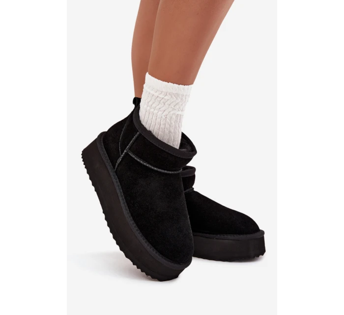 Dámské semišové sněhule Vinceza na platformě – černé Dámské semišové sněhule Vinceza na platformě – černé