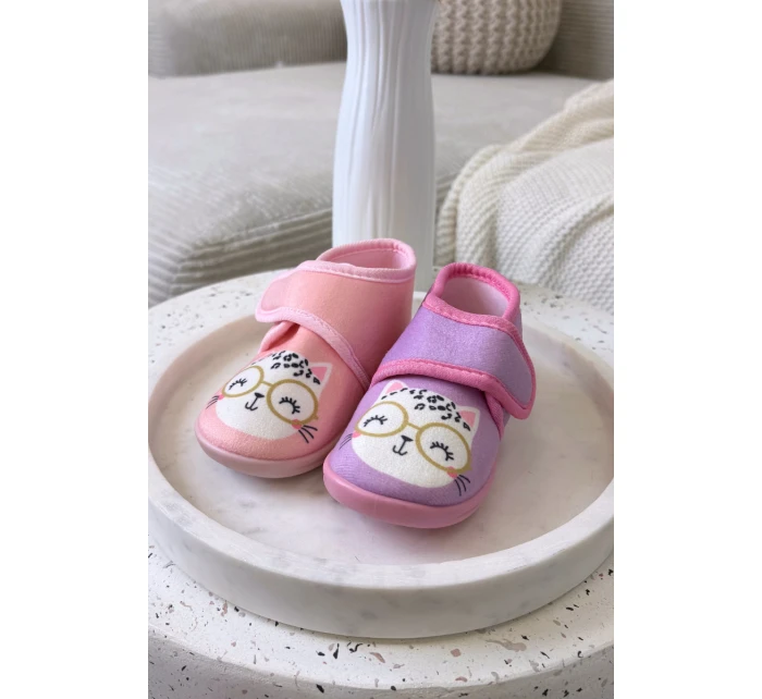 Dětské bačkory na suchý zip – fialové Katline Dětské bačkory na suchý zip – fialové Katline