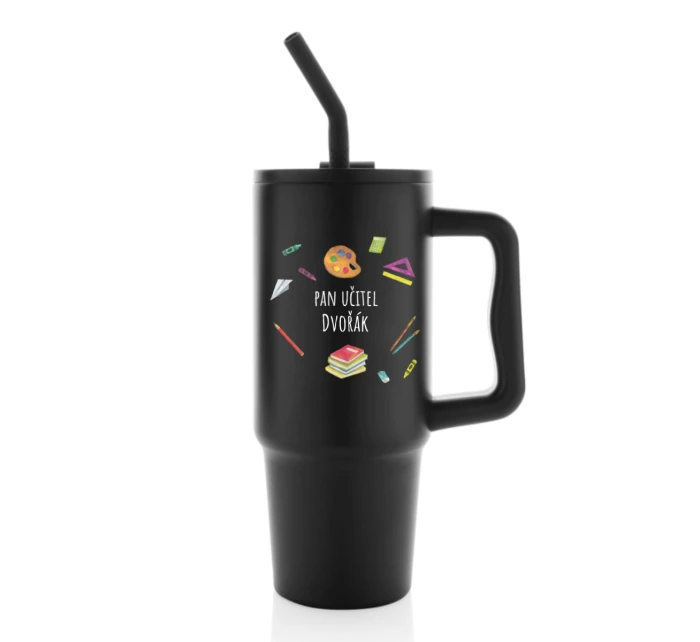 Personalizovaná termoska s barevným víčkem pro paní učitelku/pana učitele (pomůcky)