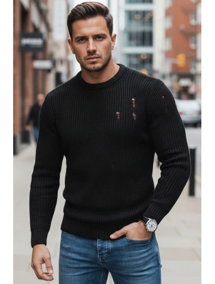 Pánský černý svetr FashionStreet WX1991