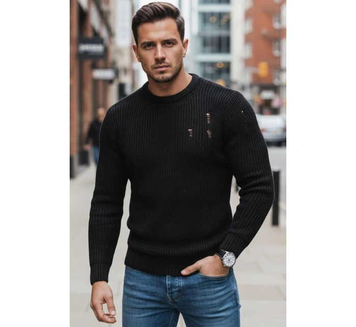 Pánský černý svetr FashionStreet WX1991