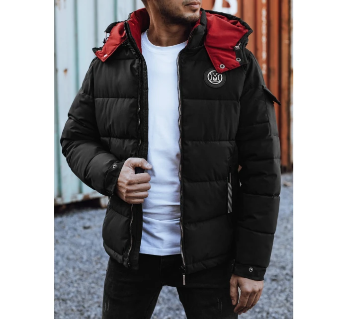 Pánská prošívaná zimní bunda s kapucí černá FashionStreet TX4930 Pánská prošívaná zimní bunda s kapucí černá FashionStreet TX4930