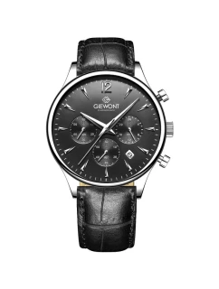 Pánské hodinky Giewont Chronograph Sapphire Black Silver GW6310-A2