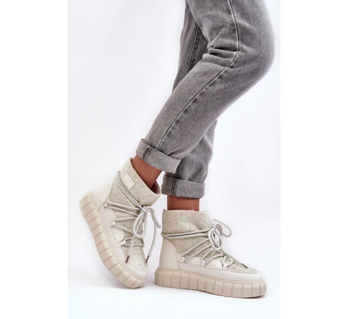 Ocieplené sněžné boty s džetami GOE MM2N4081 bežové