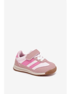 Dětské sneakersy sportovní boty na suchý zip růžové model 21700665 - Boto