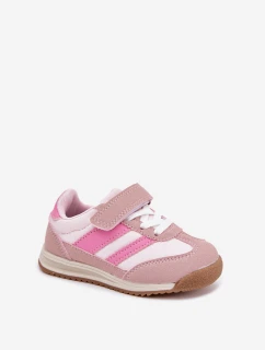 Dětské sneakersy sportovní boty na suchý zip růžové model 21700665 - Boto