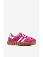 Dámské semišové tenisky na platformě fuchsiové model 22100209 - Boto Dámské semišové tenisky na platformě fuchsiové model 22100209 - Boto