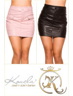Sexy leatherlook mini skirt with pockets