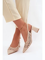 Dámské kožené sandály D-002 Kedira krémové - Bellucci