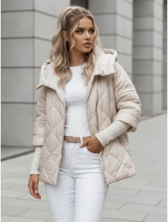 Dámská přechodná prošívaná bunda oversize light beige model 21986700 - Dstreet
