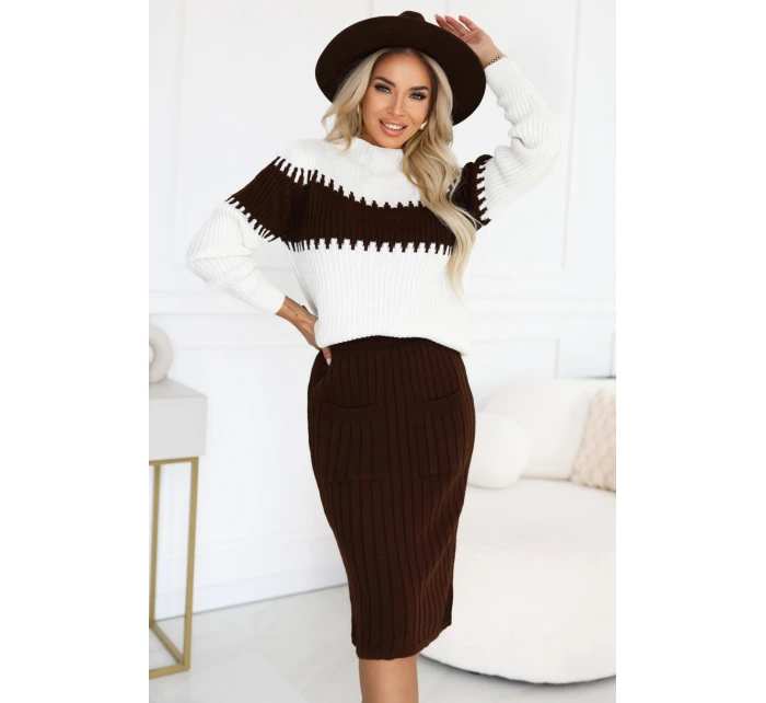 Dvoudílný svetr s sukní model 21402430 - numoco basic