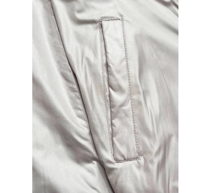 Modrá/béžová dámská oboustranná bunda (BH-2204BIG) Modrá/béžová dámská oboustranná bunda (BH-2204BIG)