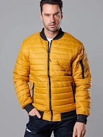 Pánský prošívaný bomber tmavě žlutý (MY02-23)
