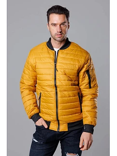 Pánský prošívaný bomber tmavě žlutý (MY02-23)