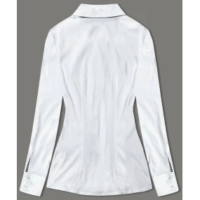 Bílá halenka s pepitovýmii vsadkami (WD16113)