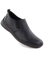 Černá pánská kožená nazouvací obuv Rieker 05264-00