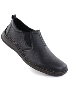 Černá pánská kožená nazouvací obuv model 21914285 - Rieker