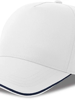 Atlantis Headwear Recy Five Piping 5 panelová sandwich kšiltovka 33.0282 white/navy