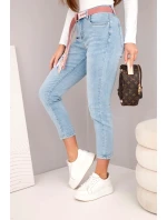 Dámské džíny s vysokým pasem a model 21924561 modré - K-Fashion
