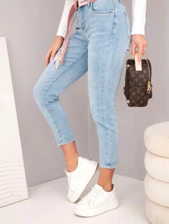 Dámské džíny s vysokým pasem a model 21924561 modré - K-Fashion