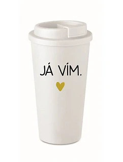 JÁ VÍM. - bílý termohrnek 475 ml