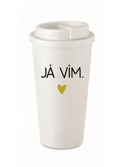 JÁ VÍM. - bílý termohrnek 475 ml