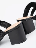 Zajímavé dámské sandály černé na širokém podpatku Zajímavé dámské sandály černé na širokém podpatku
