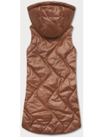Dámská vesta v karamelové barvě s kapucí (B0129-22)