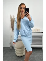 Halenka + pruhované šaty modré