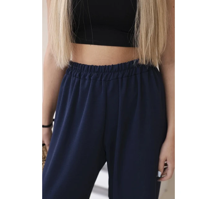 Kalhoty se širokými nohavicemi námořnická modř