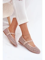 Zdobené Dámské Baletky S Páskem A Přezkou Béžové model 21702798 - Boto