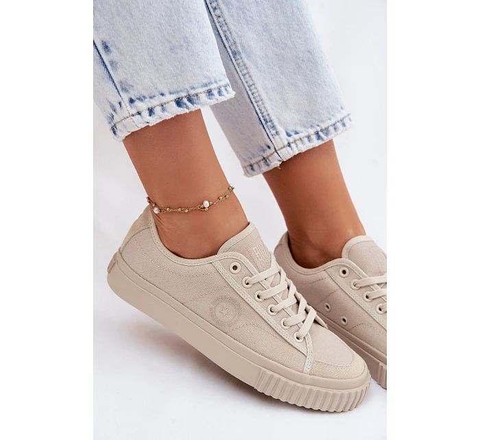 Nízké dámské tenisky Big Star model 22101556 béžové - Big Star Shoes Nízké dámské tenisky Big Star model 22101556 béžové - Big Star Shoes