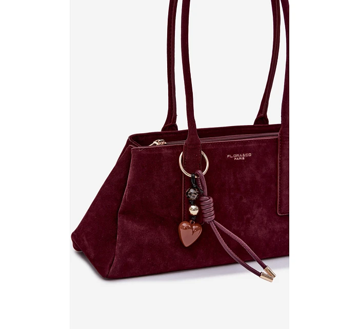 Eko semišová kabelka s přívěskem model 22111618 - Flora&Co