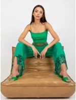 Dámské široké kalhoty DHJ SP 20822.37 zelená - FPrice Dámské široké kalhoty DHJ SP 20822.37 zelená - FPrice