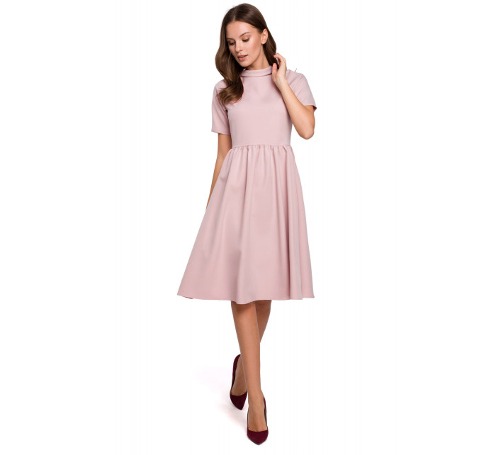 Dámské šaty K028 pudr růžová - Makover