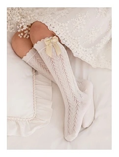 Ažurové dětské podkolenky s mašlí model 22121946 - Milena