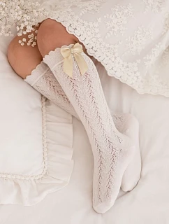 Ažurové dětské podkolenky s mašlí model 22121946 - Milena