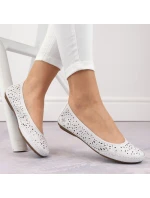 Kožená pohodlná polobotka W model 22033618 bílá - Rieker Kožená pohodlná polobotka W model 22033618 bílá - Rieker