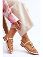 Ploché kožené žabky Béžove Keep model 21620391 - Boto