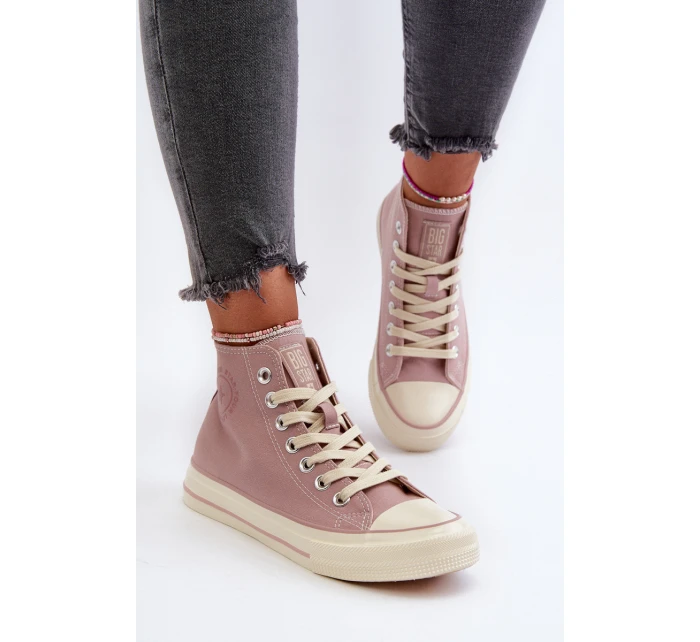 Dámské vysoké tenisky Big Star NN274277 růžové Dámské vysoké tenisky Big Star NN274277 růžové