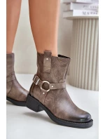 Zazoo 60480 Kožené Boty Na Nízkém Podpatku Zateplené Hnědošedé Zazoo 60480 Kožené Boty Na Nízkém Podpatku Zateplené Hnědošedé