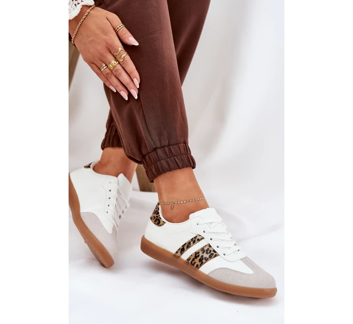 Nízké Dámské Tenisky Z Eko Kůže Leopardí Bílé Nonalorin Nízké Dámské Tenisky Z Eko Kůže Leopardí Bílé Nonalorin